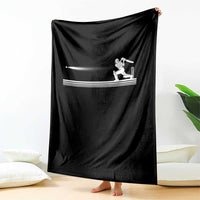 Cricket Player Throw Blanket Powerful Batsman Shot Cricket Gifts