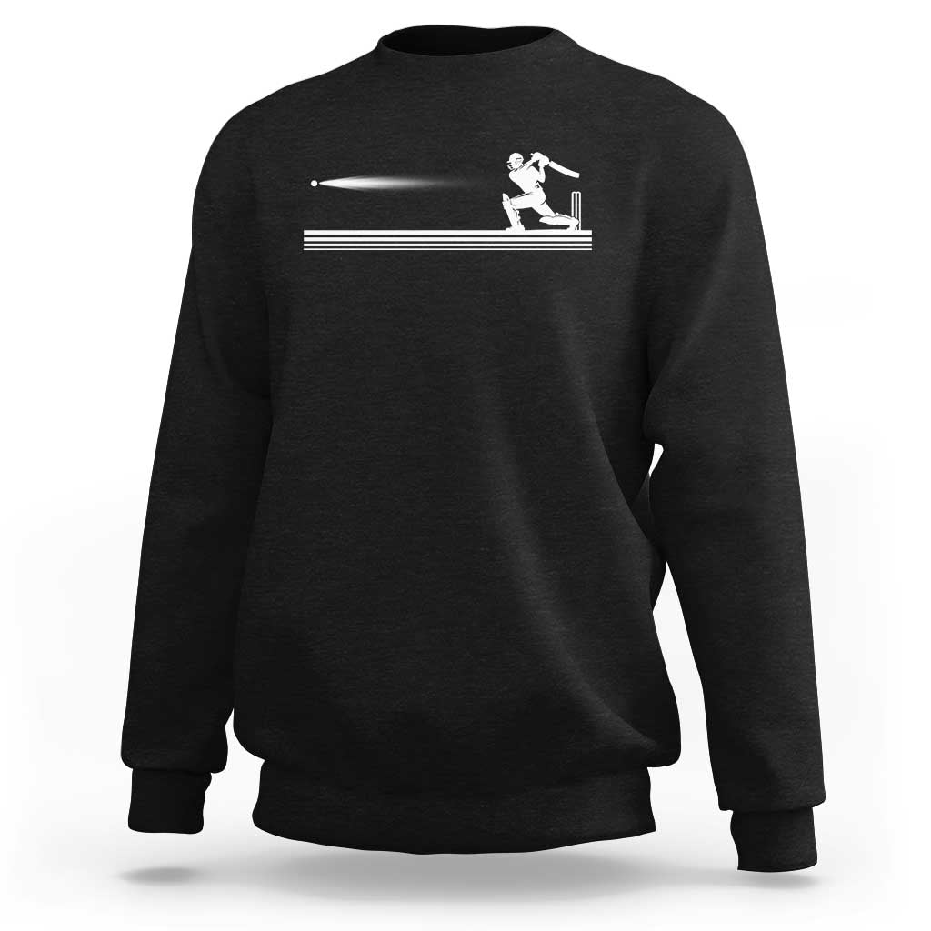 Cricket Player Sweatshirt Powerful Batsman Shot Cricket Gifts