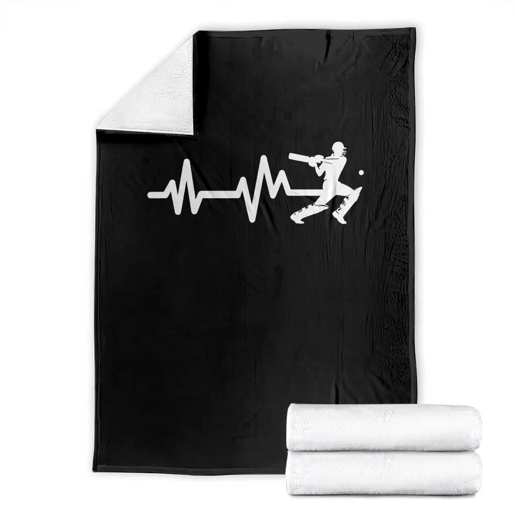 Cricket Player Throw Blanket Cricket Heartbeat Batsman