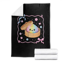 Squishy Lovers Throw Blanket Cute Dumpling Graphic Coquette Bow Girls