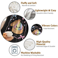 Squishy Lovers Throw Blanket Cute Dumpling Graphic Coquette Bow Girls