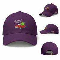 Beep Beep Frog Baseball Cap Funny Driving Frog Red Convertible Car Graphic