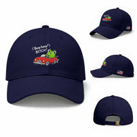 Beep Beep Frog Baseball Cap Funny Driving Frog Red Convertible Car Graphic