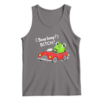 Beep Beep Frog Tank Top Funny Driving Frog Red Convertible Car Graphic