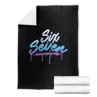 Fun Six Seven Throw Blanket Funny 6 7 Meme Gen Alpha Slang Streetwear Gradient - Wonder Print Shop