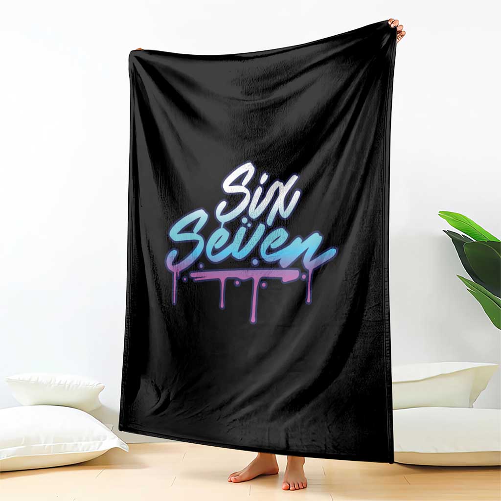 Fun Six Seven Throw Blanket Funny 6 7 Meme Gen Alpha Slang Streetwear Gradient - Wonder Print Shop