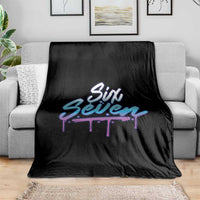 Fun Six Seven Throw Blanket Funny 6 7 Meme Gen Alpha Slang Streetwear Gradient - Wonder Print Shop