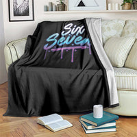 Fun Six Seven Throw Blanket Funny 6 7 Meme Gen Alpha Slang Streetwear Gradient - Wonder Print Shop