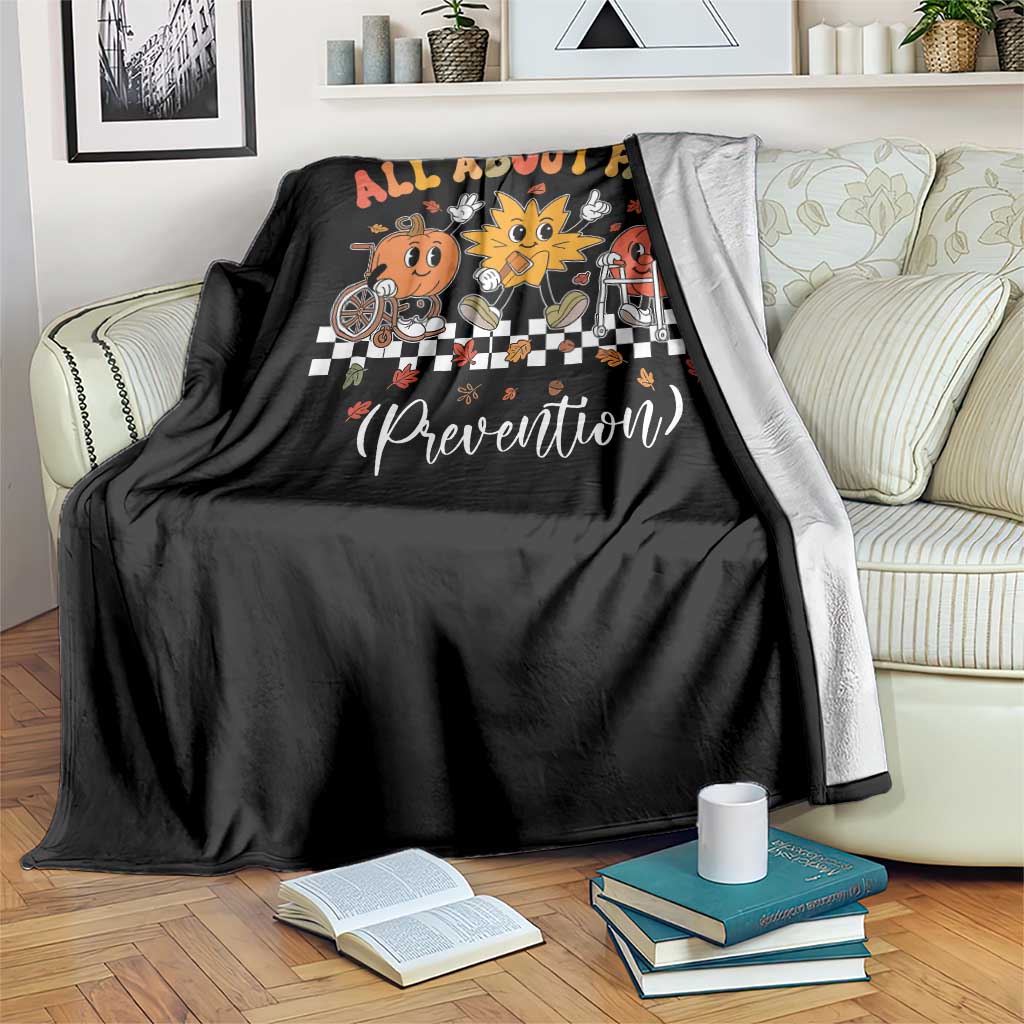 Fall Prevention Throw Blanket Autumn Thanksgiving Nurse PT OT - Wonder Print Shop