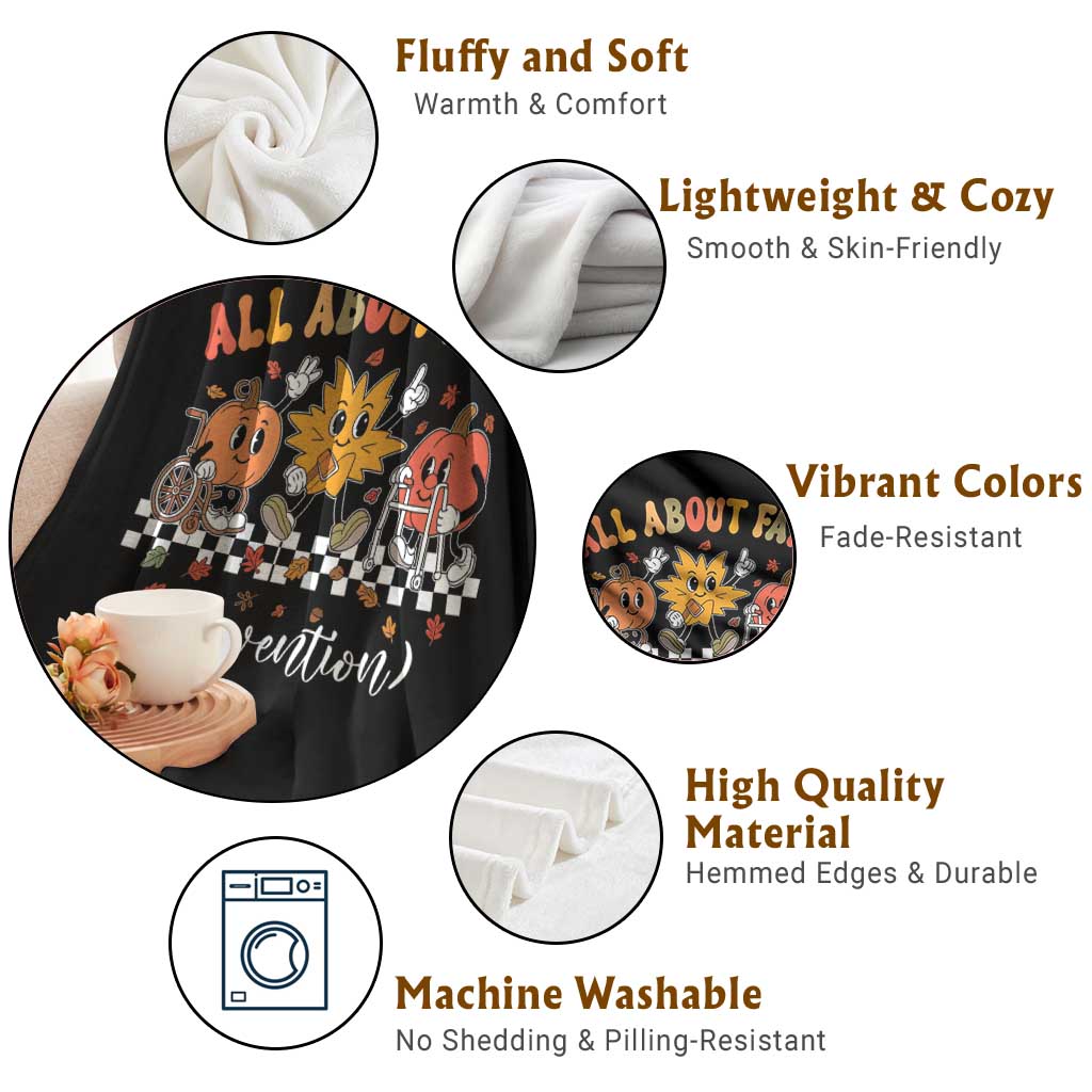 Fall Prevention Throw Blanket Autumn Thanksgiving Nurse PT OT - Wonder Print Shop
