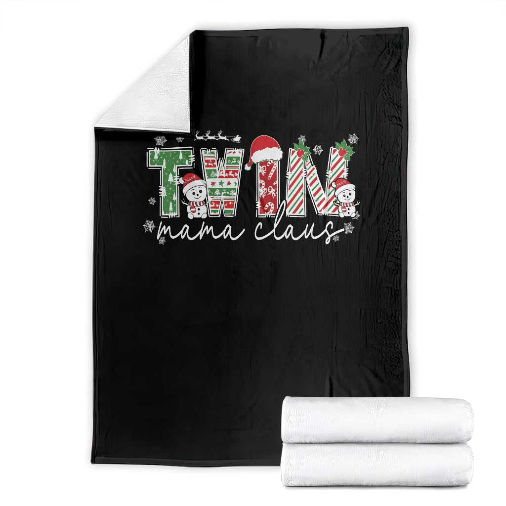 Christmas Twin Mama Claus Throw Blanket Pregnancy Announcement - Wonder Print Shop