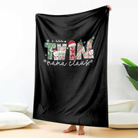 Christmas Twin Mama Claus Throw Blanket Pregnancy Announcement - Wonder Print Shop