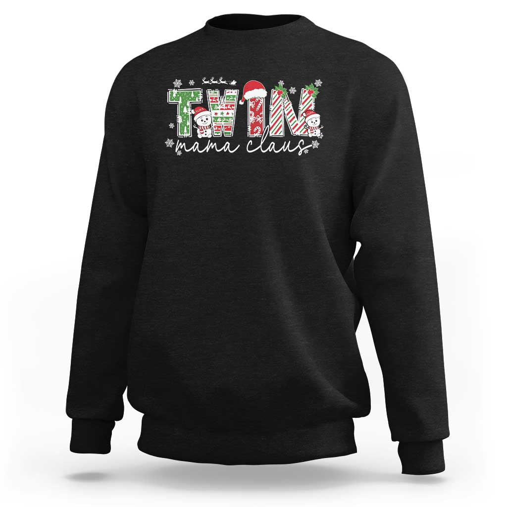 Christmas Twin Mama Claus Sweatshirt Pregnancy Announcement - Wonder Print Shop