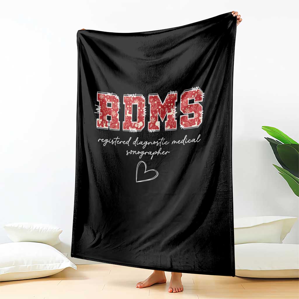 Christmas Sonographer Throw Blanket RDMS Ultrasound Tech Technologist Gift - Wonder Print Shop