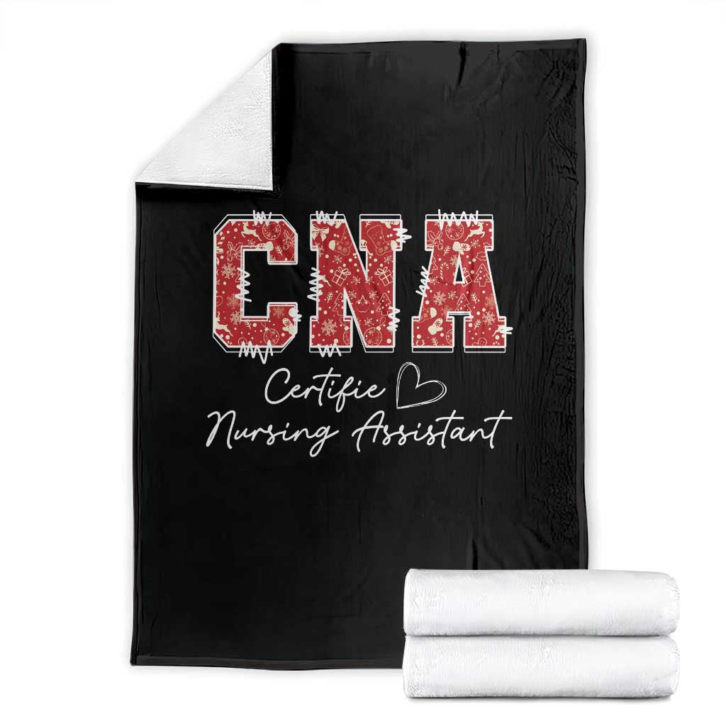 CNA Christmas Throw Blanket Certified Nursing Assistant Gift - Wonder Print Shop