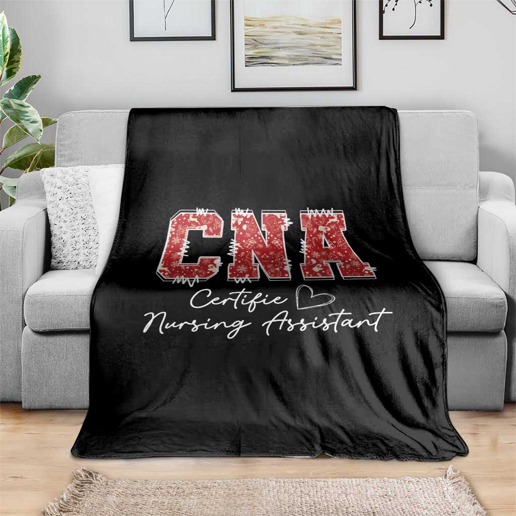CNA Christmas Throw Blanket Certified Nursing Assistant Gift - Wonder Print Shop