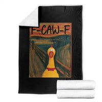 F Caw F Screaming Chicken Throw Blanket Funny Fawk Off Meme - Wonder Print Shop