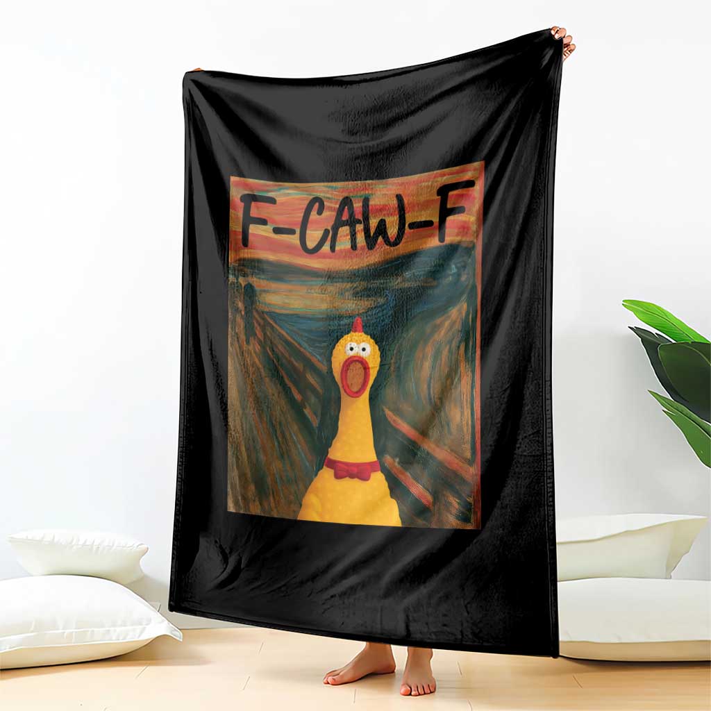 F Caw F Screaming Chicken Throw Blanket Funny Fawk Off Meme - Wonder Print Shop