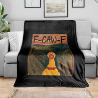 F Caw F Screaming Chicken Throw Blanket Funny Fawk Off Meme - Wonder Print Shop