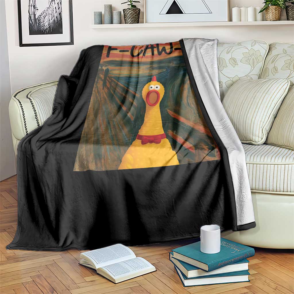 F Caw F Screaming Chicken Throw Blanket Funny Fawk Off Meme - Wonder Print Shop