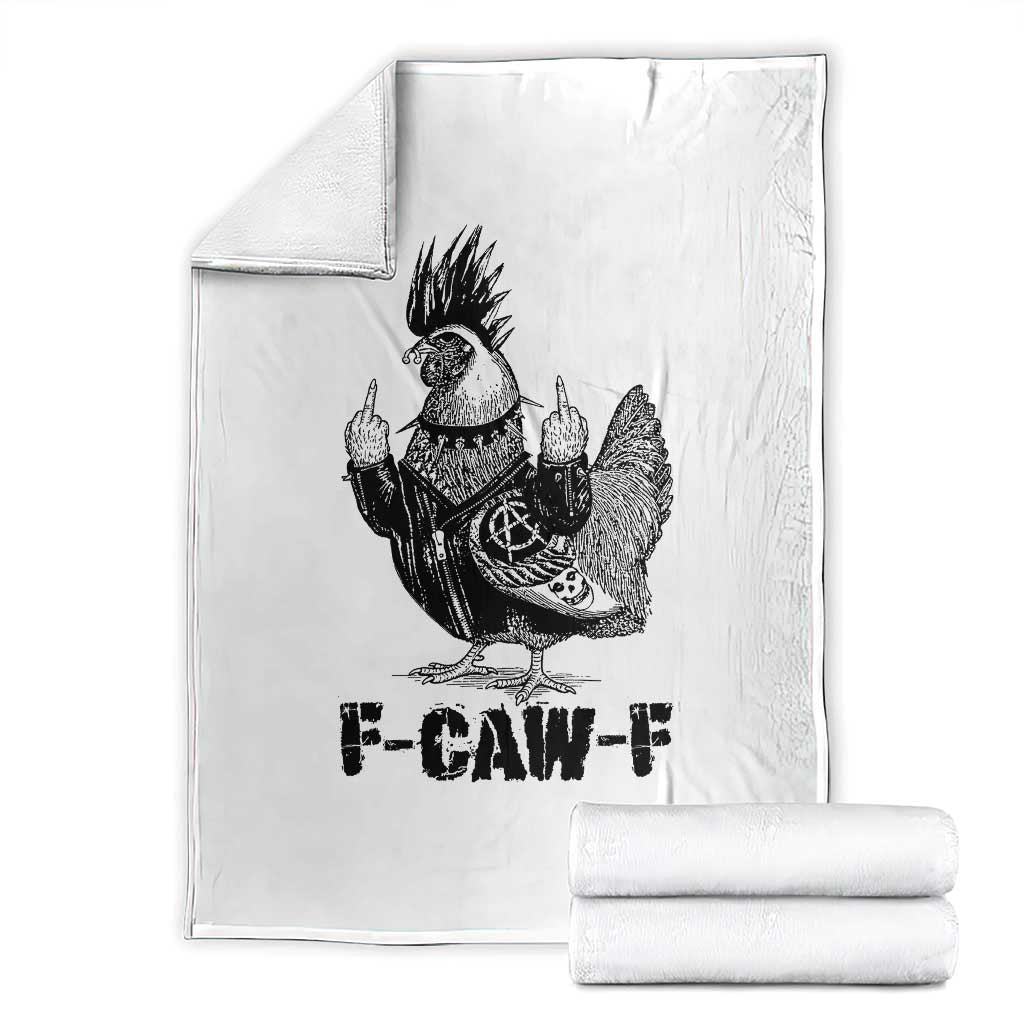 F Caw F Screaming Chicken Throw Blanket Metal Heavy Punk Rock Music Lovers - Wonder Print Shop