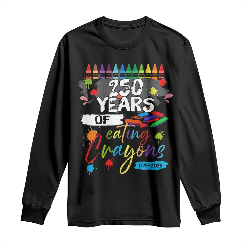 250 Years Of Eating Crayons Long Sleeve Shirt Marine Veteran 250th Anniversary - Wonder Print Shop