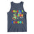 Funny Dinosaur Trex Roaring Into 100 Days Of School Tank Top