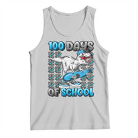 Light gray dinosaur tank top with 100 Days of School text print