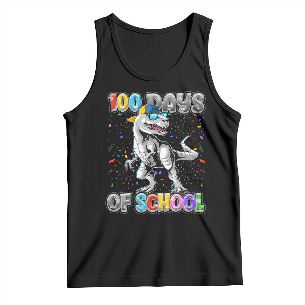 100 Days Of School Tank Top Funny Cool Dinosaur Trex 100 Days Smarter