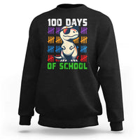 Kids' black sweatshirt with '100 DAYS OF SCHOOL' and cartoon dinosaur graphic