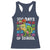 100th Day Of School Racerback Tank Top 100 Days Dino Dinosaur