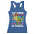 100th Day Of School Racerback Tank Top 100 Days Dino Dinosaur