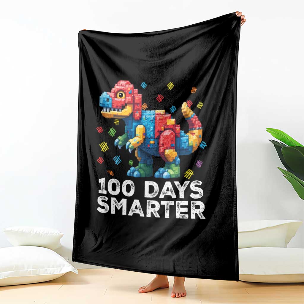 Dinosaur 100 Days Smarter Throw Blanket Building Bricks Dinosaur 100th Day Kids