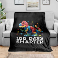 Dinosaur 100 Days Smarter Throw Blanket Building Bricks Dinosaur 100th Day Kids