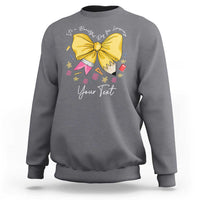 Personalized Teacher Coquette Bow Sweatshirt Custom Name Cute Teacher Appreciation Gift - Wonder Print Shop