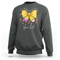 Personalized Teacher Coquette Bow Sweatshirt Custom Name Cute Teacher Appreciation Gift - Wonder Print Shop