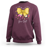 Personalized Teacher Coquette Bow Sweatshirt Custom Name Cute Teacher Appreciation Gift - Wonder Print Shop