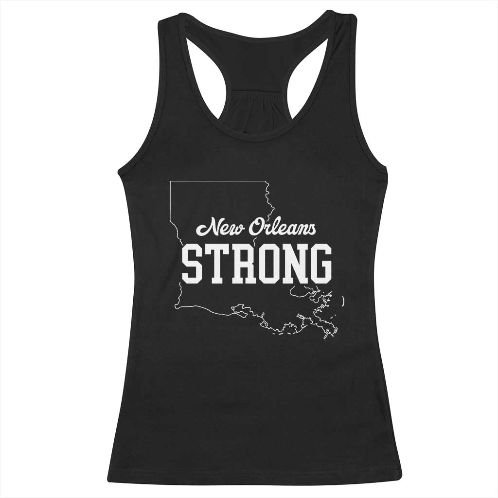 Nola Strong Racerback Tank Top Support Louisiana 2025 New Orleans Map