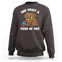Funny Easter Bunny Sweatshirt Chocolate Rabbit You Want Piece Of Me