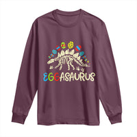 Easter Dinosaur Long Sleeve Shirt Kids Eggasaurus Easter Stegosaurus Dino Toddler Boys - Wonder Print Shop