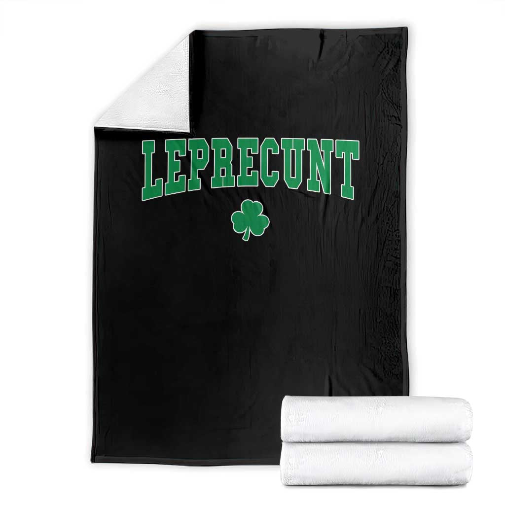 Leprecunt Shamrock Throw Blanket St Patricks Day Funny Irish Adult Humor