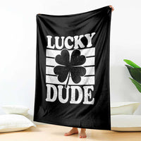 Funny Lucky Dude Throw Blanket Irish Boys St Patricks Day