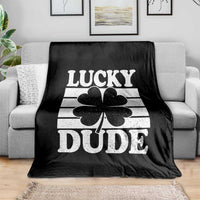 Funny Lucky Dude Throw Blanket Irish Boys St Patricks Day