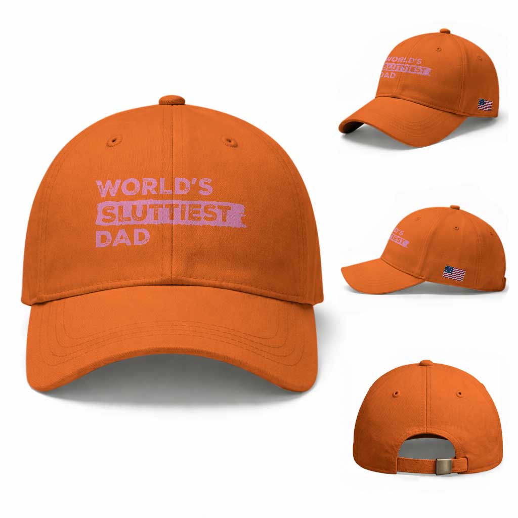 Worlds Sluttiest Dad Baseball Cap Funny Meme Joke
