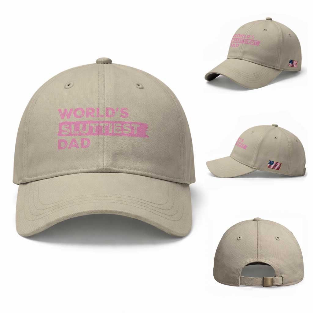 Worlds Sluttiest Dad Baseball Cap Funny Meme Joke