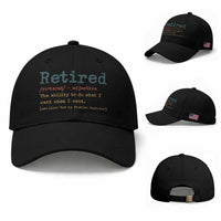 Funny Retirement Party Baseball Cap Retired Definition Funny Retirement Gag
