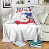 Haiti Pride Throw Blanket Retro Vintage Haitian Flag Map Pride Graphic