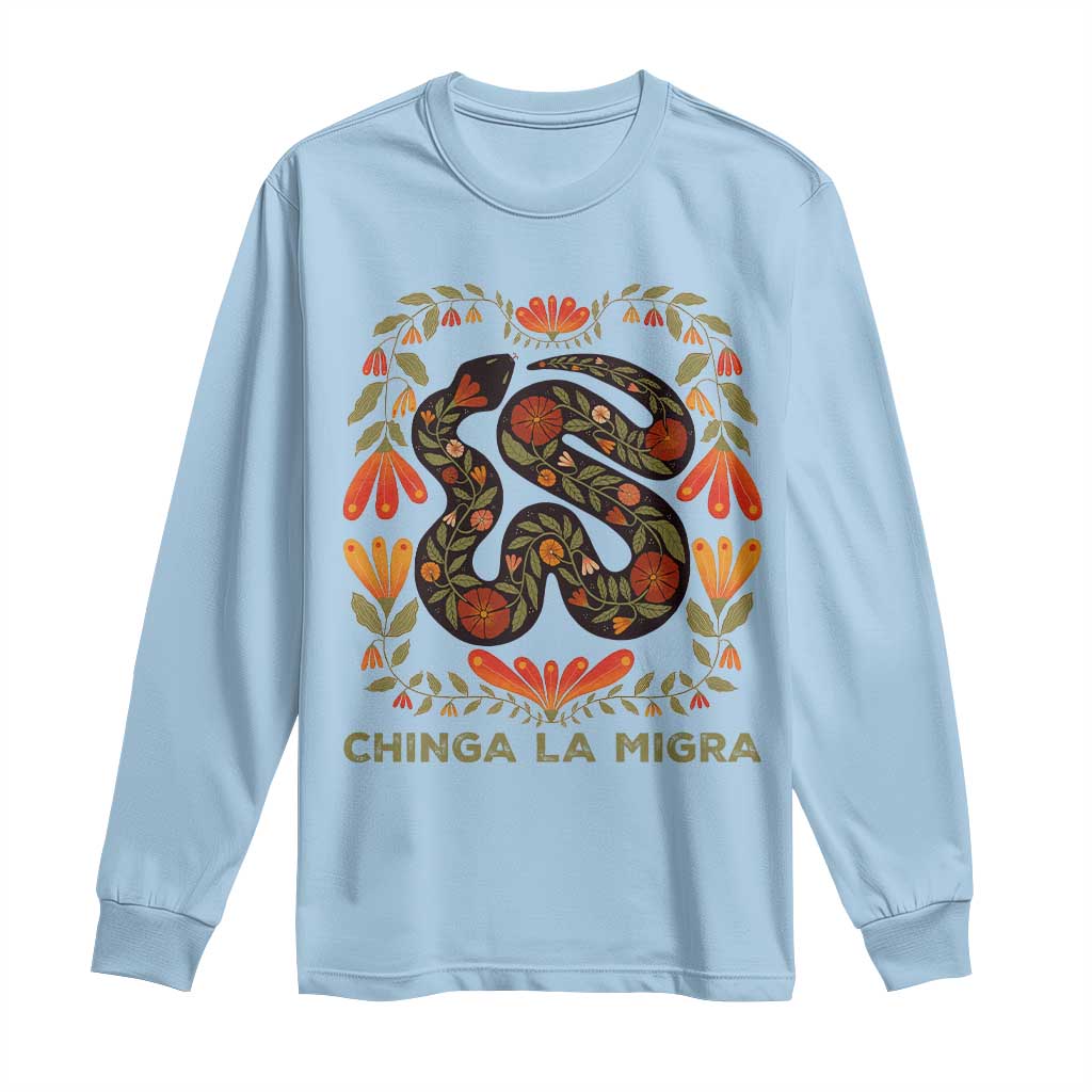 Immigrant Rights Long Sleeve Shirt Chinga La Migra - Wonder Print Shop