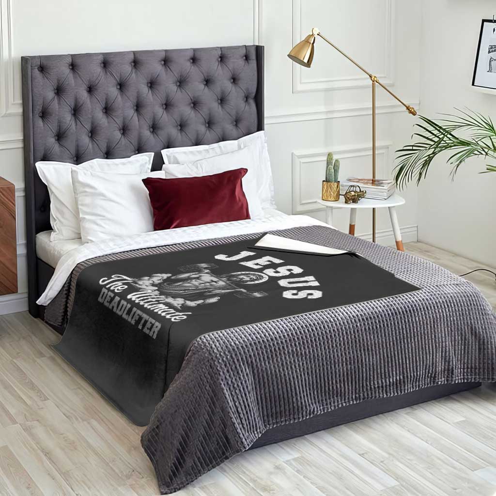 Jesus Deadlifting Throw Blanket The Ultimate Deadlifter Christian