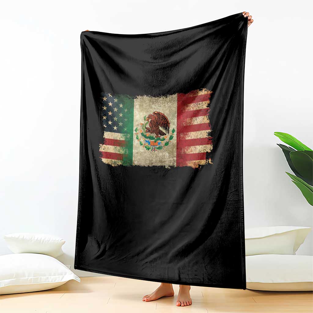 American Mexican Flag Throw Blanket Mexico Heritage Mexican Roots - Wonder Print Shop